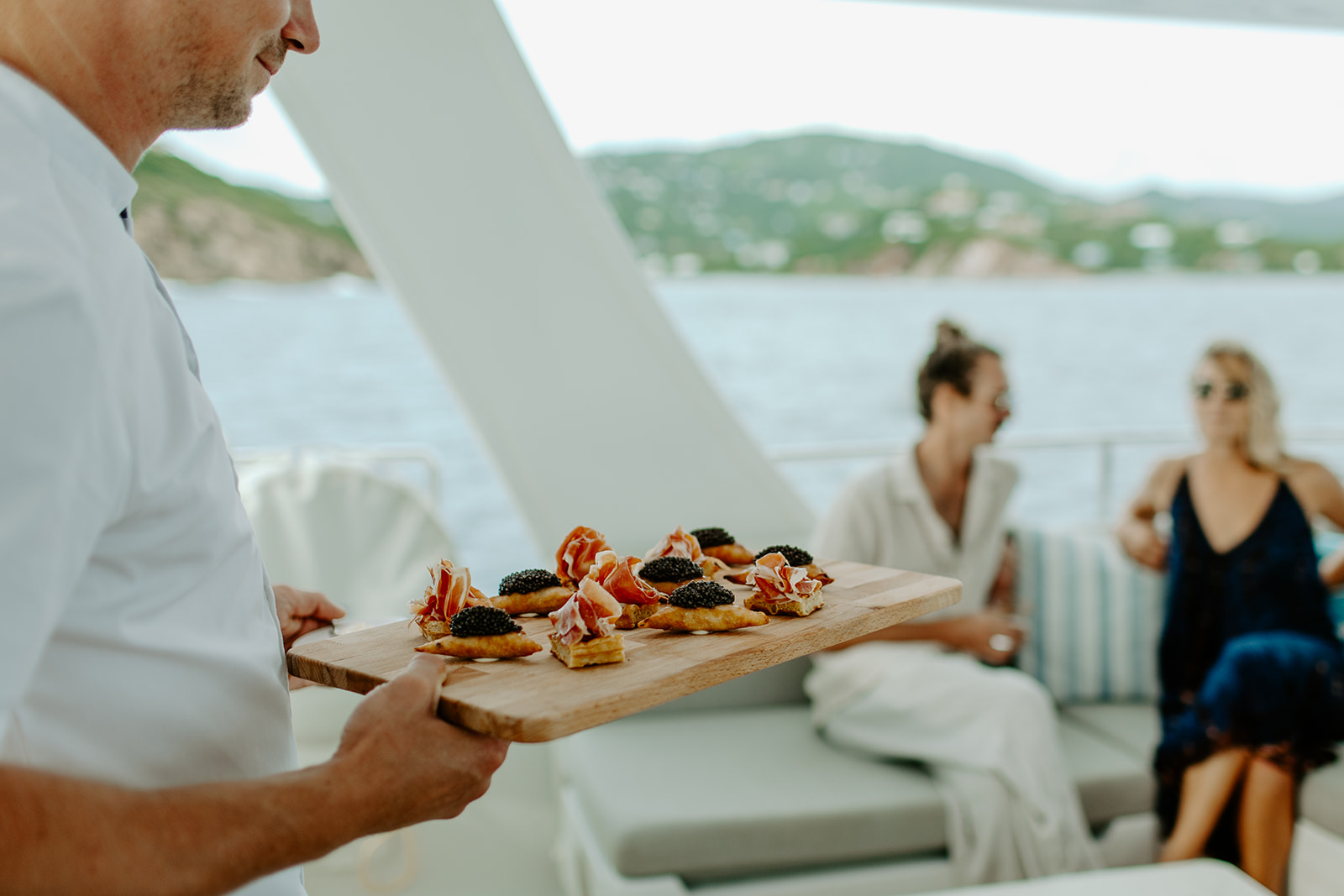 luxury yacht food